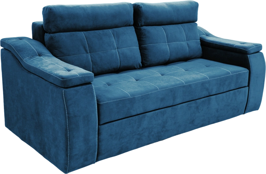 Диван прямой Бруно, Catania dark blue, Белая