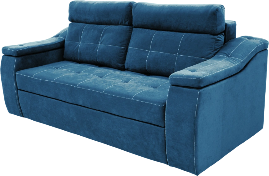 Диван прямой Бруно, Catania dark blue, Белая