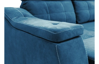 Диван прямой Бруно, Catania dark blue, Белая