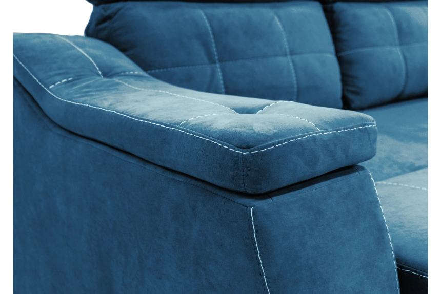 Диван прямой Бруно, Catania dark blue, Белая