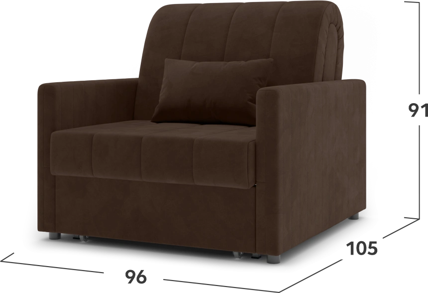 Кресло-кровать Хилтон 80, модель 139, Ultra Chocolate (шоколад) / венге