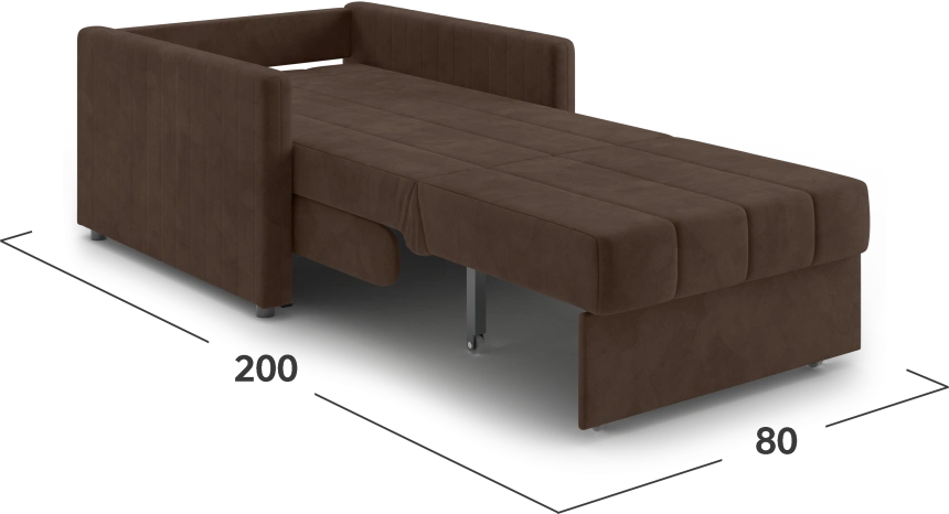 Кресло-кровать Хилтон 80, модель 139, Ultra Chocolate (шоколад) / венге