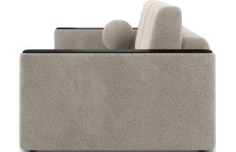 ​Диван прямой Дарио, модель 144, LANA 13 (бежевый), накладки МДФ (венге)