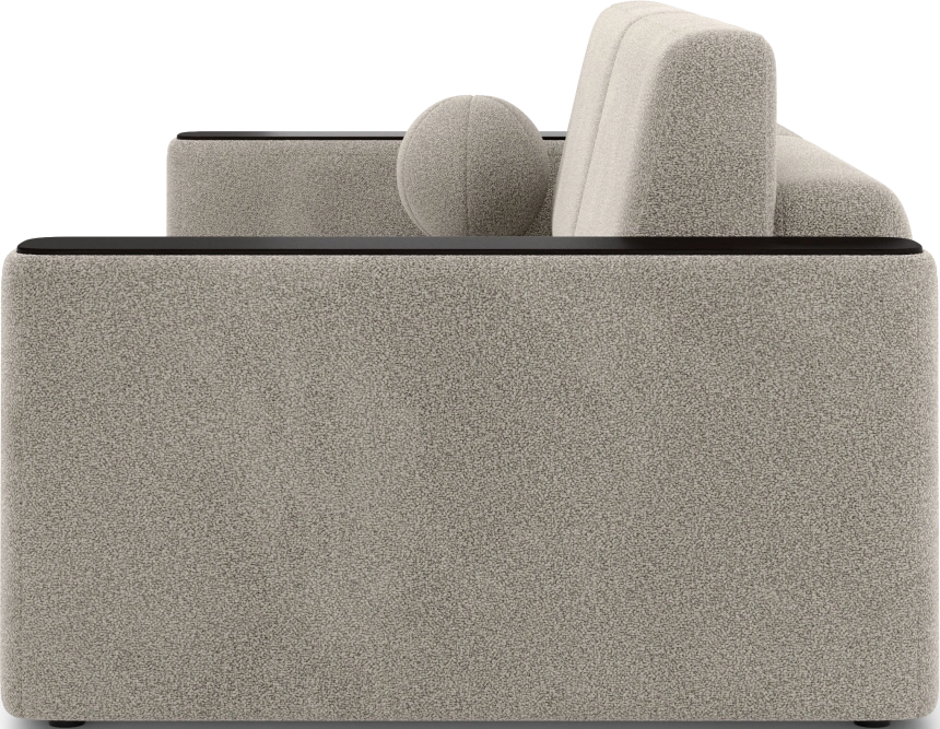 ​Диван прямой Дарио, модель 144, LANA 13 (бежевый), накладки МДФ (венге)