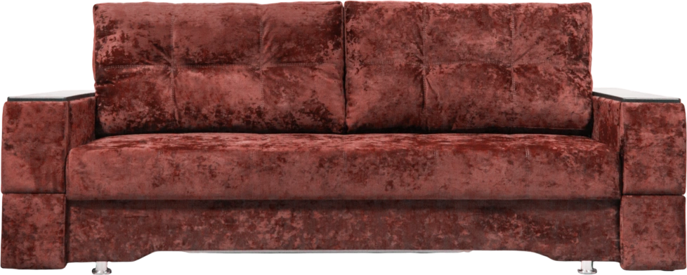 Диван прямой Атлант 2, ткань Plush rubin, декор Венге