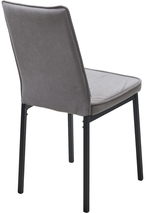 Стул Чарли, мягкий, B22 серый, велюр, черный каркас