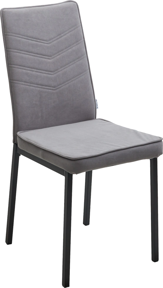Стул Чарли, мягкий, B22 серый, велюр, черный каркас
