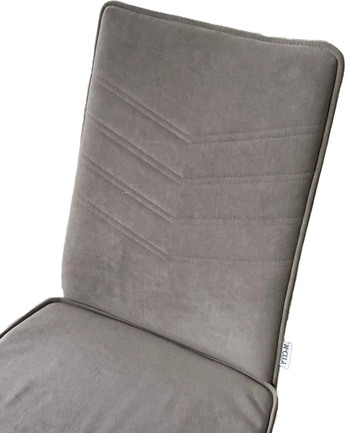 Стул Чарли, мягкий, B22 серый, велюр, черный каркас