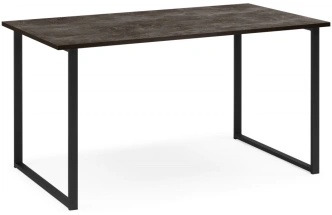 Кухонный стол Лиман, 117 х 77, бетон темный / черный матовый