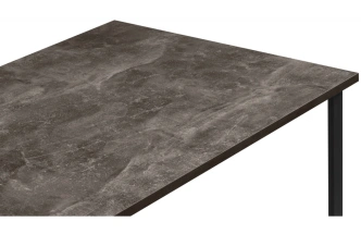 Кухонный стол Лиман, 117 х 77, бетон темный / черный матовый