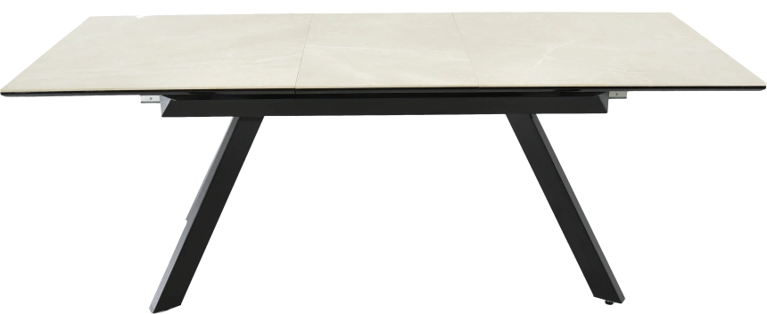 Кухонный обеденный стол Como, раздвижной 140, айвори Bayona Ivory Naturall, каркас черный 