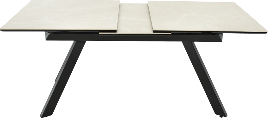 Кухонный обеденный стол Como, раздвижной 140, айвори Bayona Ivory Naturall, каркас черный 