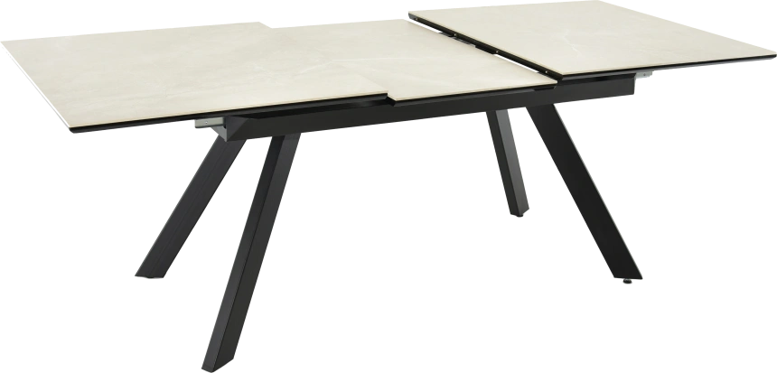 Кухонный обеденный стол Como, раздвижной 140, айвори Bayona Ivory Naturall, каркас черный 