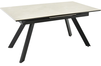 Кухонный обеденный стол Como, раздвижной 140, айвори Bayona Ivory Naturall, каркас черный