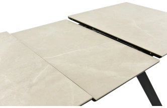 Кухонный обеденный стол Como, раздвижной 140, айвори Bayona Ivory Naturall, каркас черный