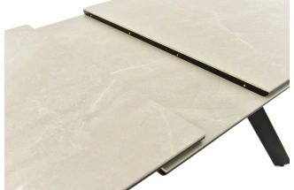 Кухонный обеденный стол Como, раздвижной 140, айвори Bayona Ivory Naturall, каркас черный