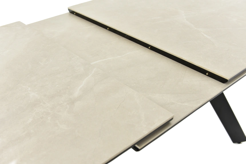 Кухонный обеденный стол Como, раздвижной 140, айвори Bayona Ivory Naturall, каркас черный 