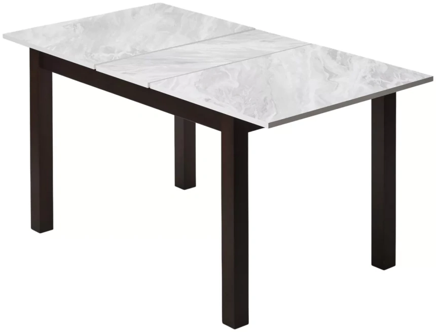 Кухонный раздвижной стол TME-6931 MBH, белый мрамор / BB темный орех 