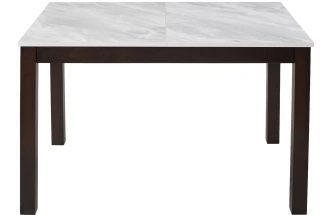 Кухонный раздвижной стол TME-6931 MBH, белый мрамор / BB темный орех 