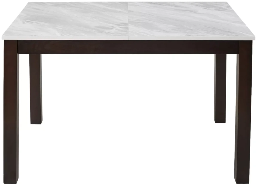 Кухонный раздвижной стол TME-6931 MBH, белый мрамор / BB темный орех 