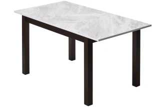 Кухонный раздвижной стол TME-6931 MBH, белый мрамор / BB темный орех 