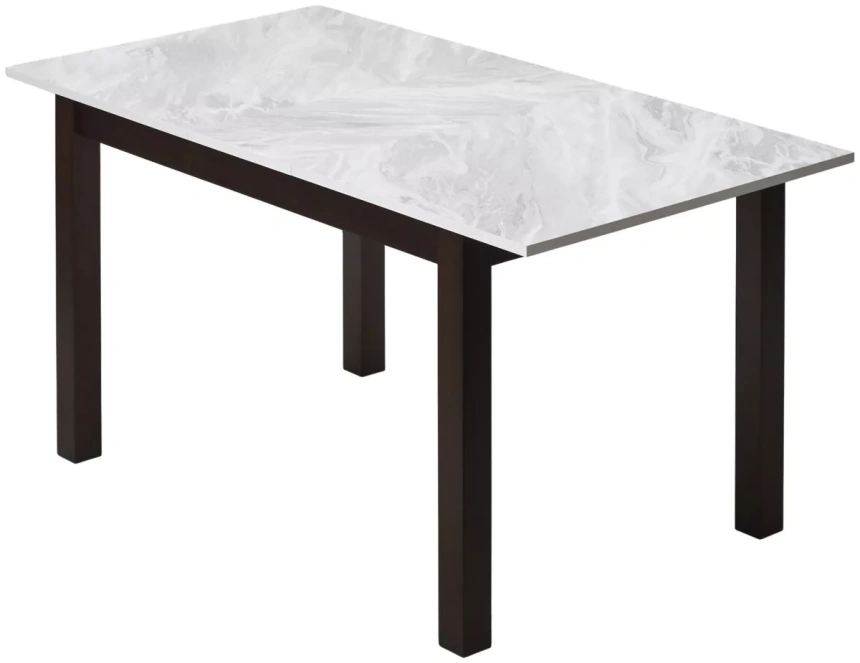Кухонный раздвижной стол TME-6931 MBH, белый мрамор / BB темный орех 