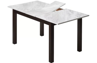 Кухонный раздвижной стол TME-6931 MBH, белый мрамор / BB темный орех 