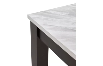 Кухонный раздвижной стол TME-6931 MBH, белый мрамор / BB темный орех 