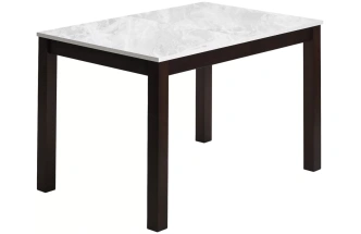 Кухонный раздвижной стол TME-6931 MBH, белый мрамор / BB темный орех 