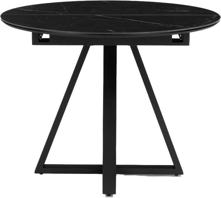 Кухонный стол раздвижной Нельсон, 100(140), керамика, shakespeare black, каркас черный