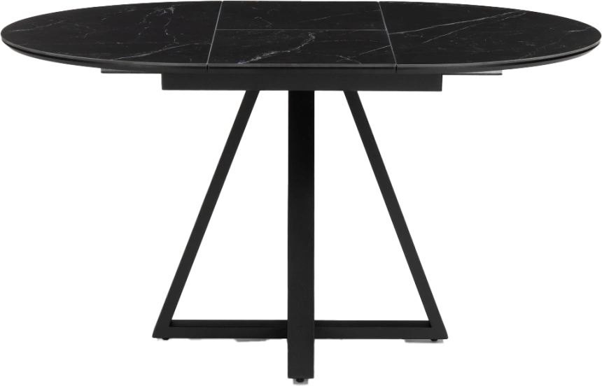 Кухонный стол раздвижной Нельсон, 100(140), керамика, shakespeare black, каркас черный