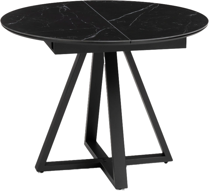 Кухонный стол раздвижной Нельсон, 100(140), керамика, shakespeare black, каркас черный