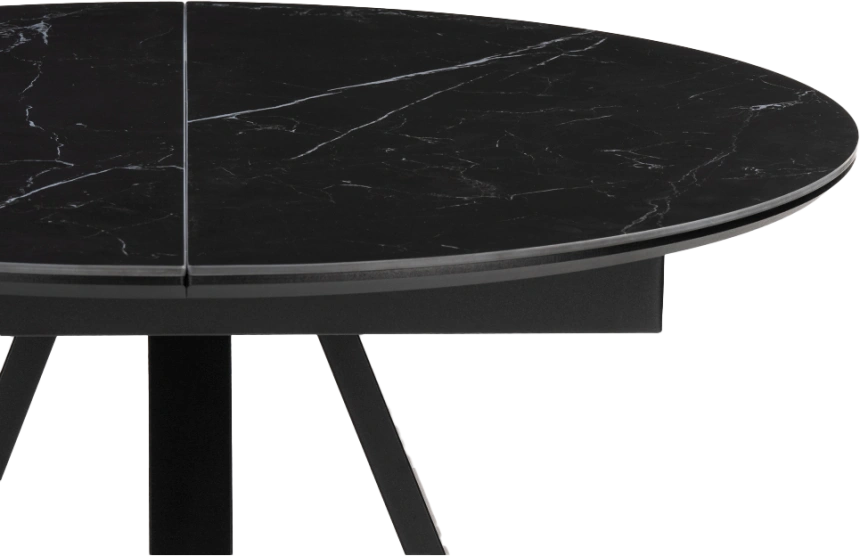 Кухонный стол раздвижной Нельсон, 100(140), керамика, shakespeare black, каркас черный