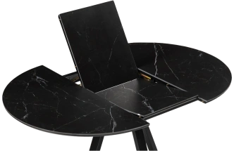 Кухонный стол раздвижной Нельсон, 100(140), керамика, shakespeare black, каркас черный