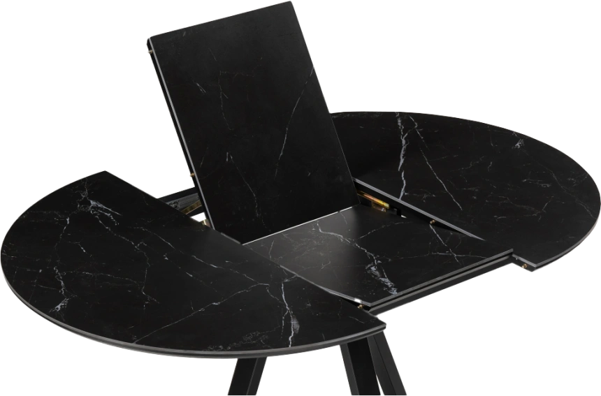 Кухонный стол раздвижной Нельсон, 100(140), керамика, shakespeare black, каркас черный