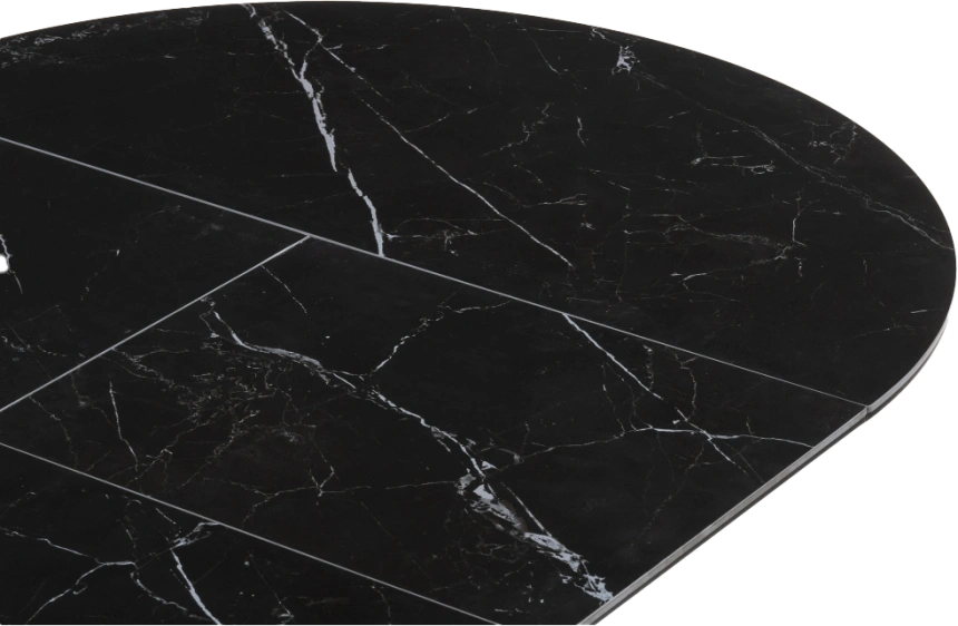 Кухонный стол раздвижной Нельсон, 100(140), керамика, shakespeare black, каркас черный