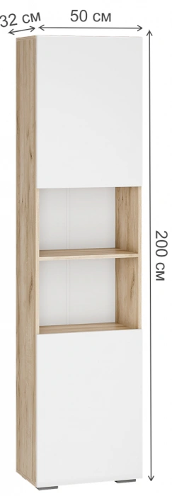 Модульная гостиная Алетра, комплектация 2, дуб крафт серый / глянец белый 