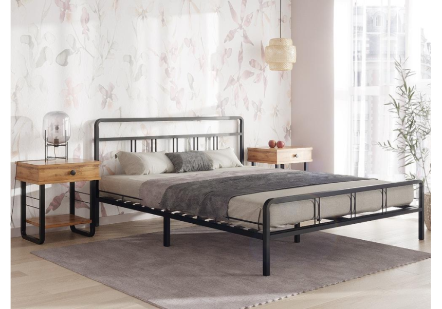 Кровать Рейк, 120x200, черная