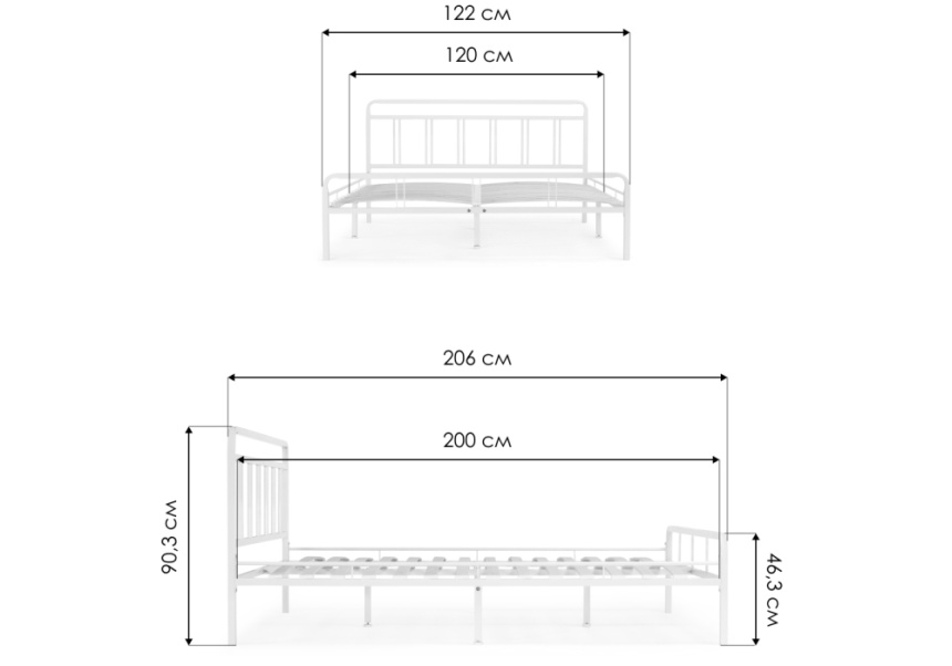 Кровать Рейк, 120x200, черная