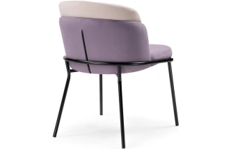 Стул Сиолим, мягкий, сливовый / кремовый / черный глянец