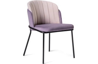 Стул Сиолим, мягкий, сливовый / кремовый / черный глянец