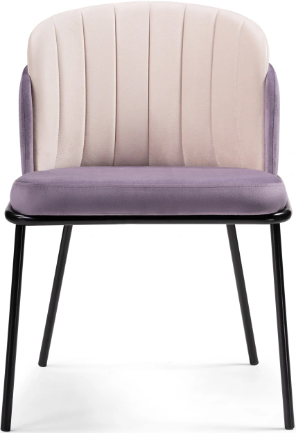 Стул Сиолим, мягкий, сливовый / кремовый / черный глянец
