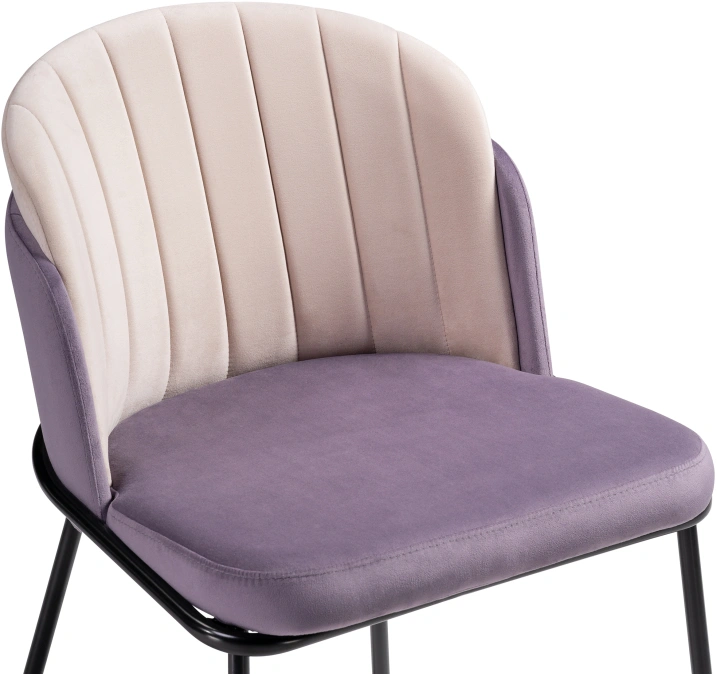 Стул Сиолим, мягкий, сливовый / кремовый / черный глянец