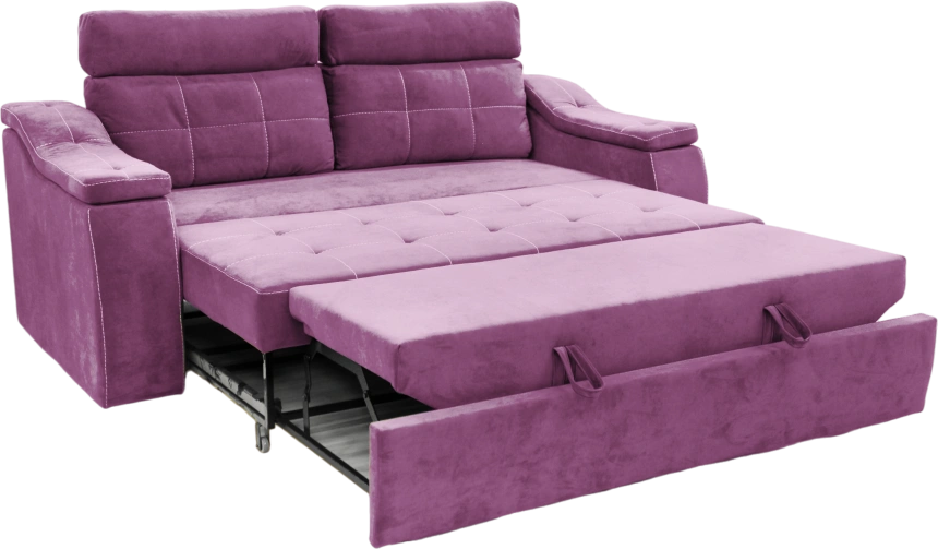 Диван прямой Бруно, Catania mist lavender, нить белая