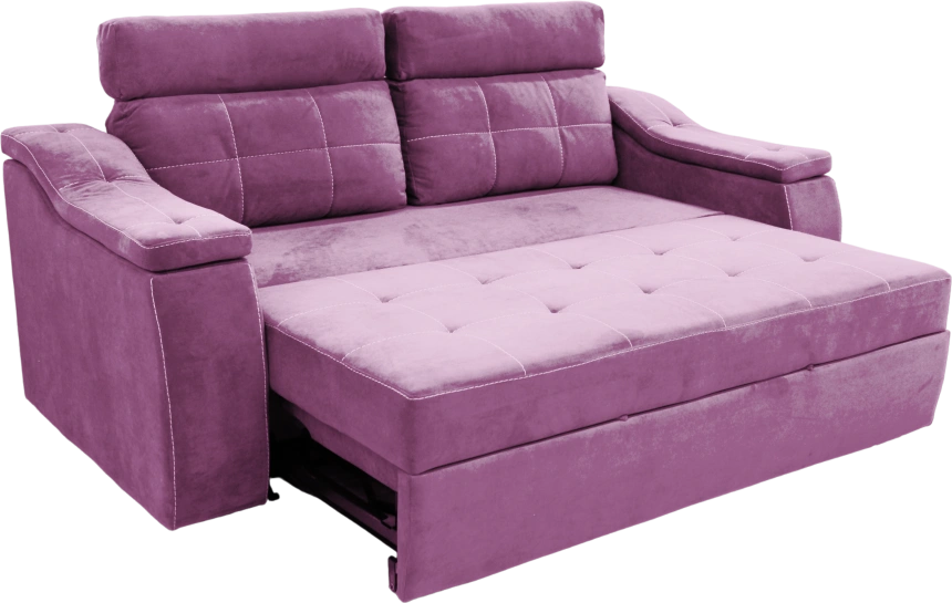 Диван прямой Бруно, Catania mist lavender, нить белая