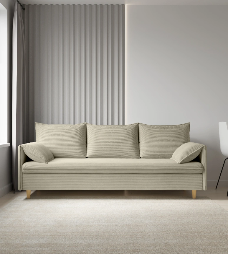 Диван прямой Оникс, модель 051, Linea Grande 25 (светло-серый)