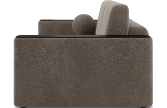 ​Диван прямой Дарио, модель 144, LANA 30 (коричневый), накладки МДФ (венге)