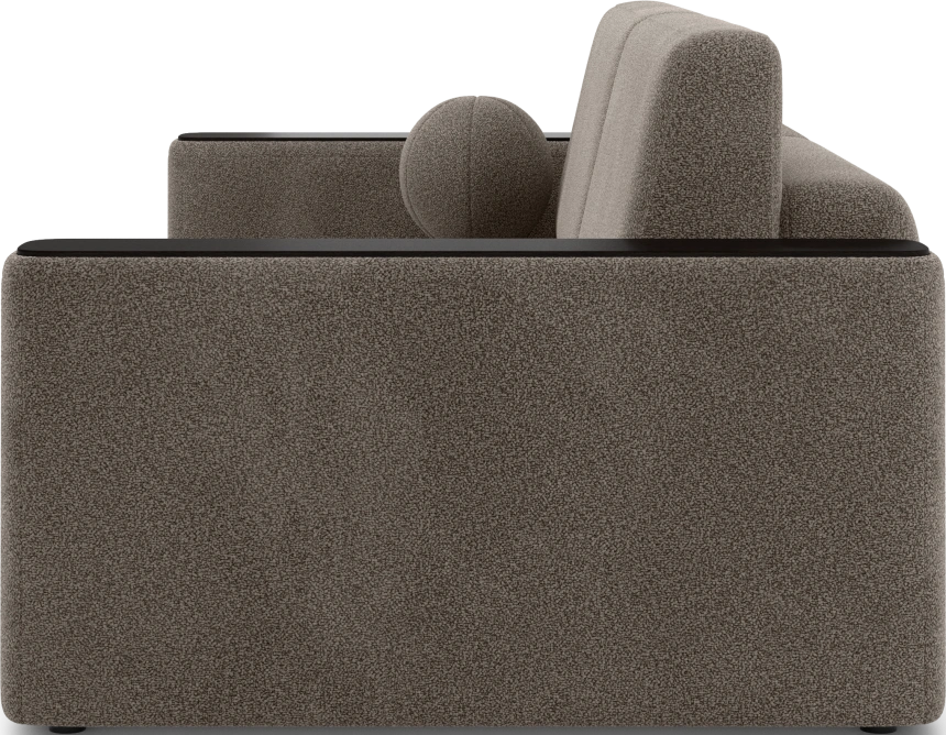 ​Диван прямой Дарио, модель 144, LANA 30 (коричневый), накладки МДФ (венге)