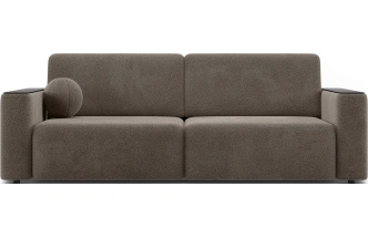 ​Диван прямой Дарио, модель 144, LANA 30 (коричневый), накладки МДФ (венге)