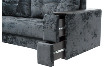 Диван прямой Атлант 2, ткань Kioto grafit, декор Венге